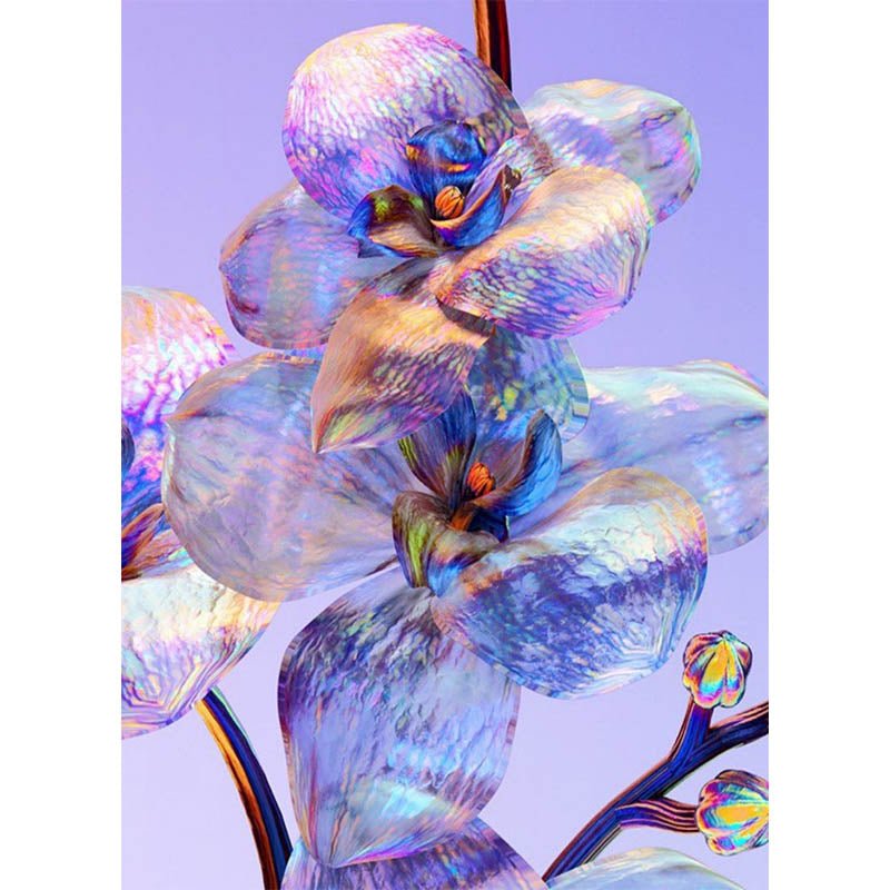 Diamond Painting-Leuchtende blaue Orchidee