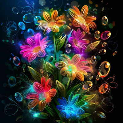 Diamond Painting-Leuchtende Blumen - Jetzt bei diamondspainting kaufen