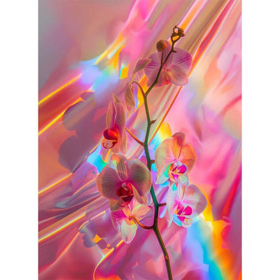 Diamond Painting-Leuchtende bunte Orchidee