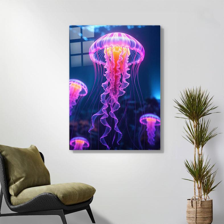 Diamond Painting-Leuchtende Qualle