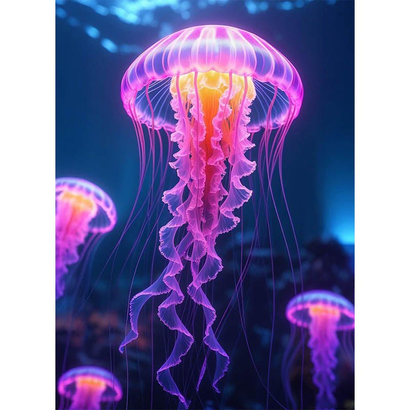 Diamond Painting-Leuchtende Qualle