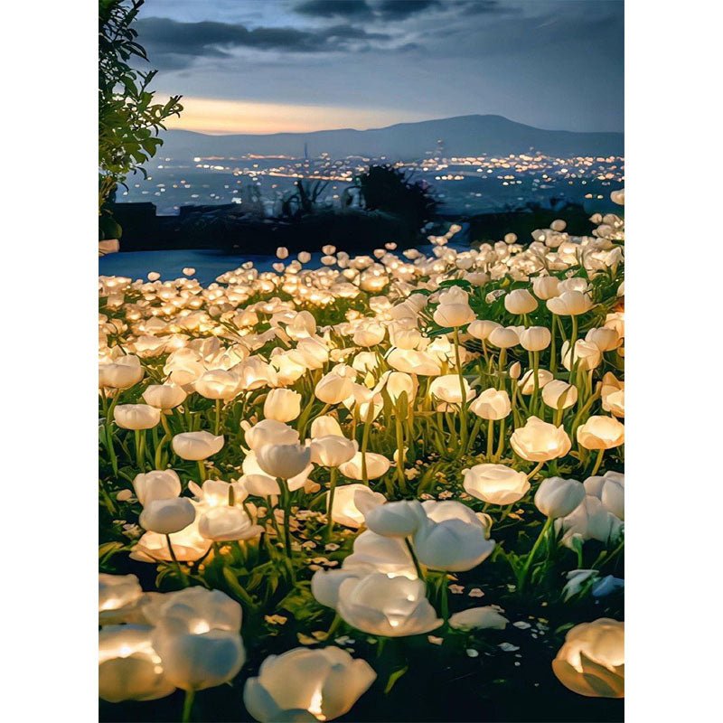 Diamond Painting-Leuchtende weiße Tulpen