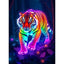 Diamond Painting-Leuchtender Neon-Tiger bei Nacht