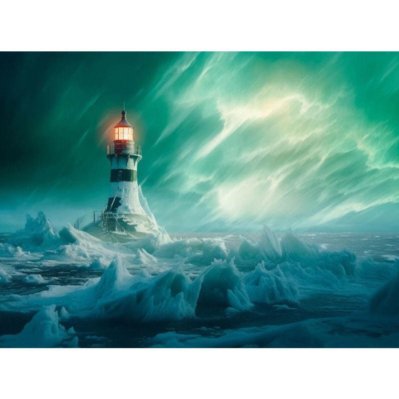 Diamond Painting-Leuchtfeuer im Eis