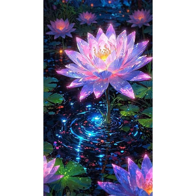 Diamond Painting-lila Lotusblume