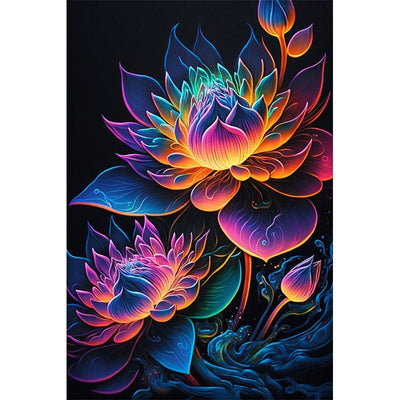 Diamond Painting-Lila Seerose