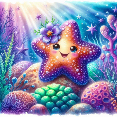 Diamond Painting-Lila Seestern - Jetzt bei diamondspainting kaufen