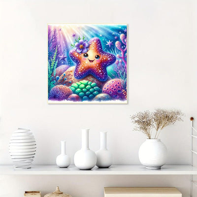 Diamond Painting-Lila Seestern