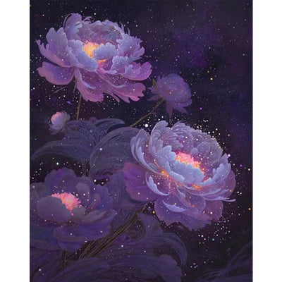 Diamond Painting-Lotus am Nachthimmel