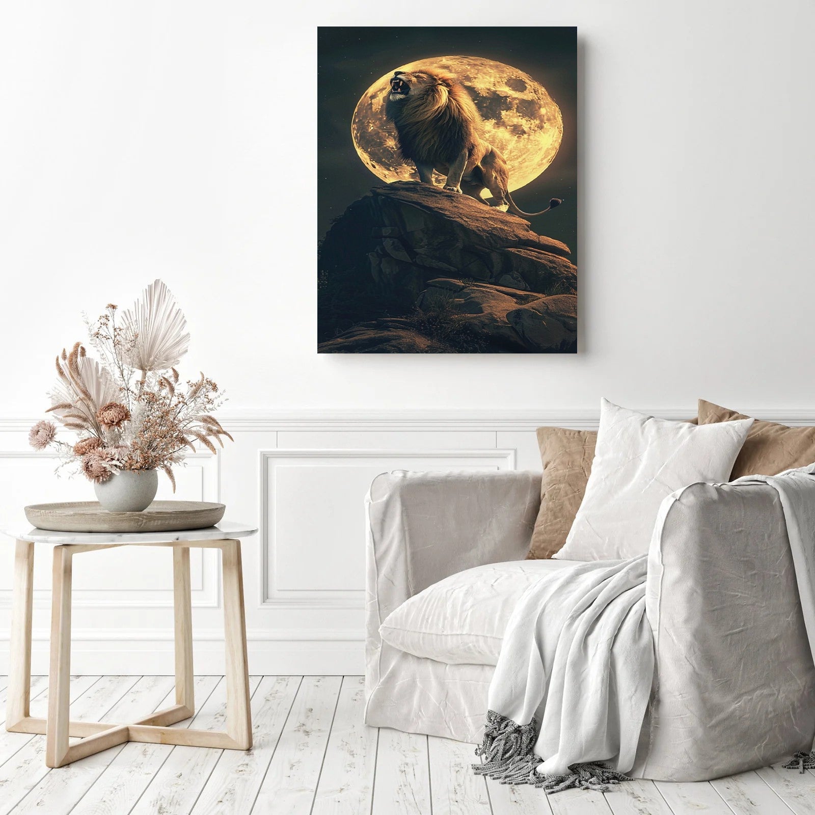 Diamond Painting - Löwe, der unter dem Mond brüllt - diamondspainting