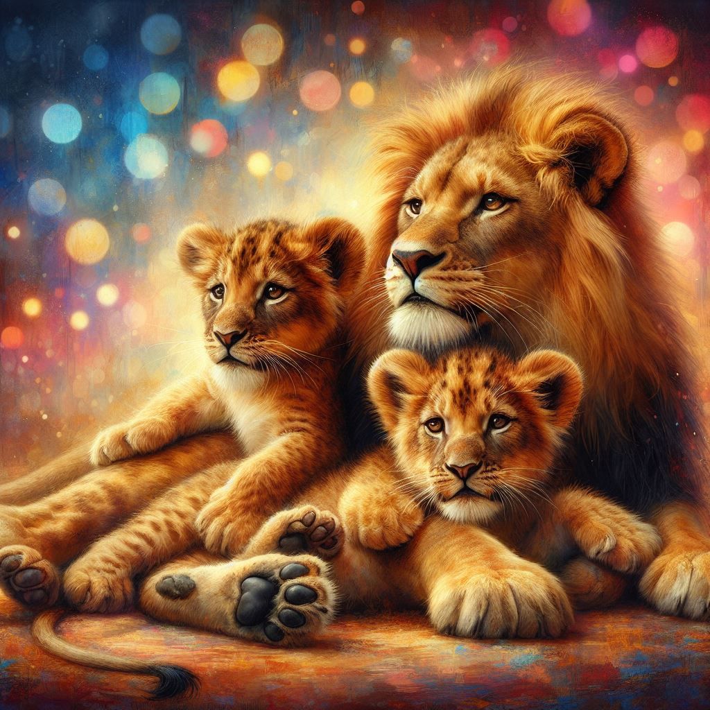 Diamond Painting - Löwenfamilie - diamondspainting