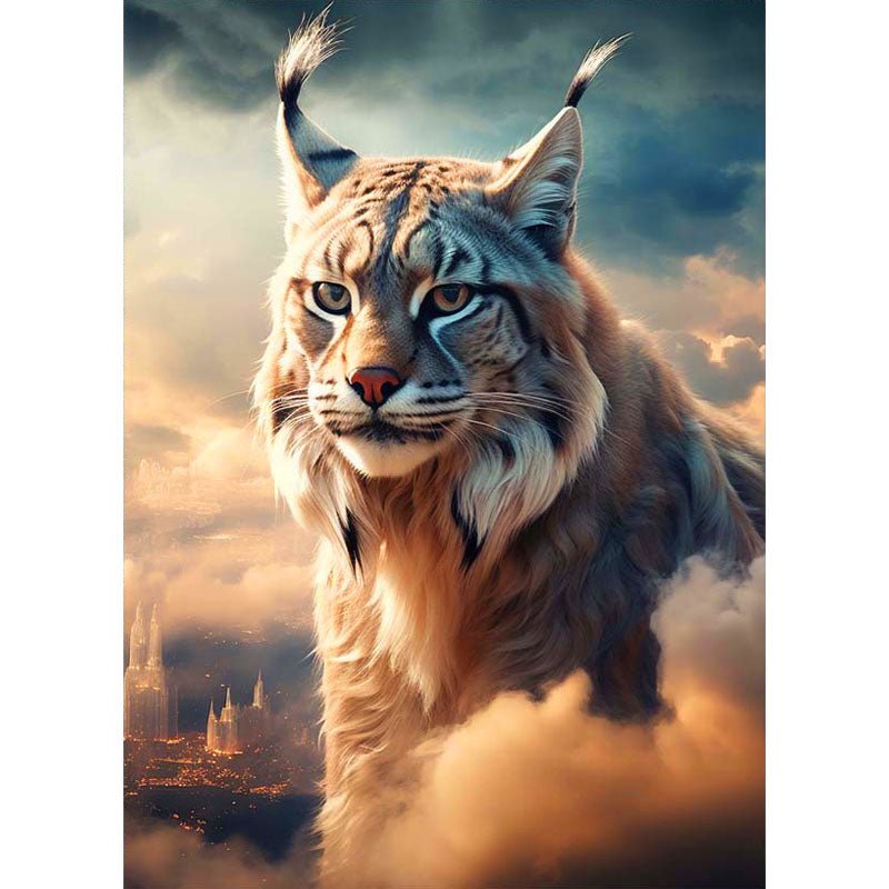 Diamond Painting-Luchs im Wolkenmeer