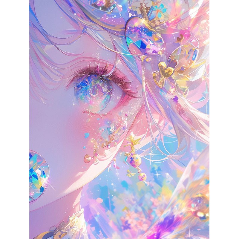 Diamond Painting-Mädchen mit bunten Augen