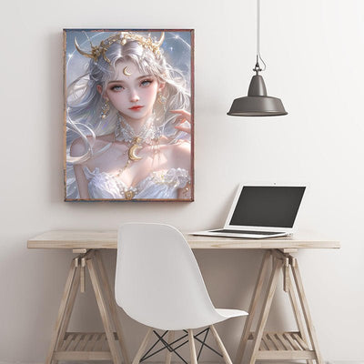 Diamond Painting-Mädchen mit einer Krone