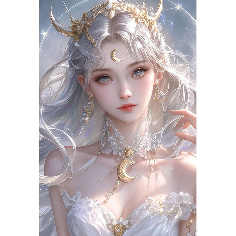 Diamond Painting-Mädchen mit einer Krone