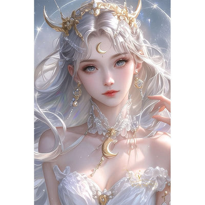 Diamond Painting-Mädchen mit einer Krone