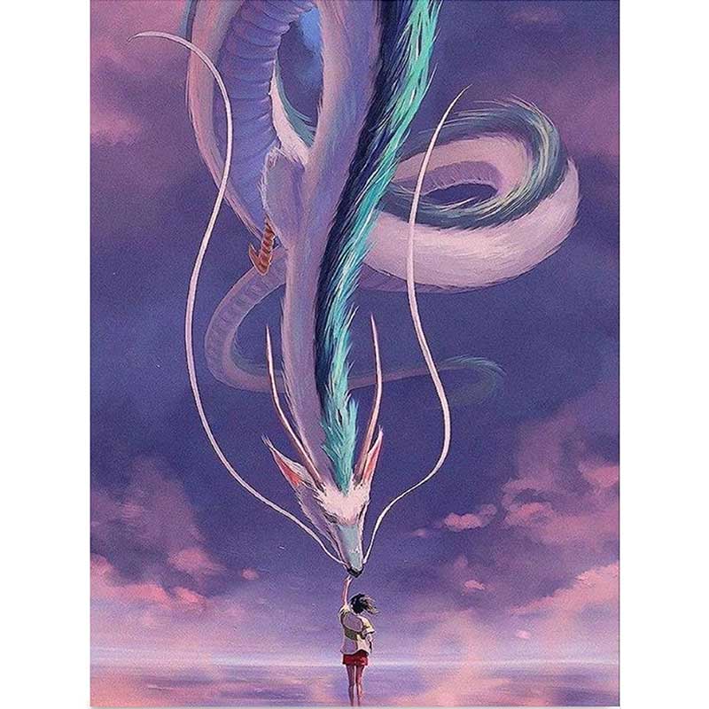 Diamond Painting-Mädchen und Drache