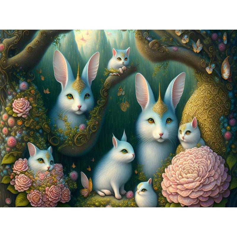 Diamond Painting-Magische Hasenwelt