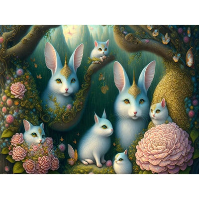 Diamond Painting-Magische Hasenwelt