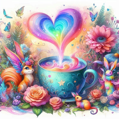 Diamond Painting-Magische Herztasse