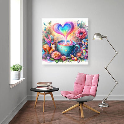 Diamond Painting-Magische Herztasse