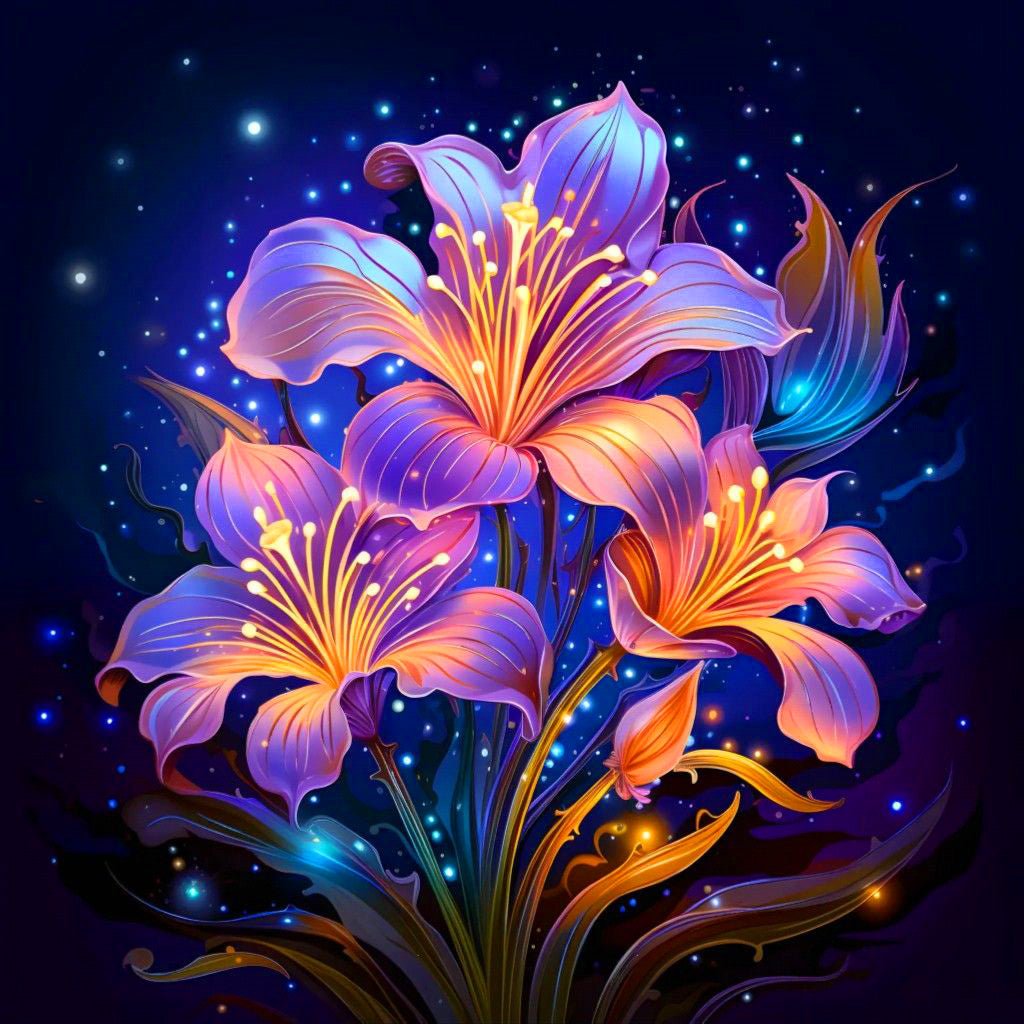 Diamond Painting-Magische Nachtblumen - Jetzt bei diamondspainting kaufen