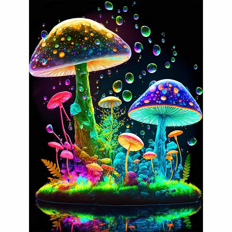 Diamond Painting-Magische Pilze im Neonlicht