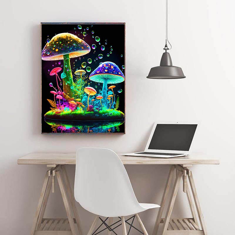 Diamond Painting-Magische Pilze im Neonlicht