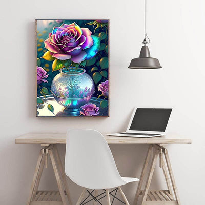 Diamond Painting-Magische Rose im Glas