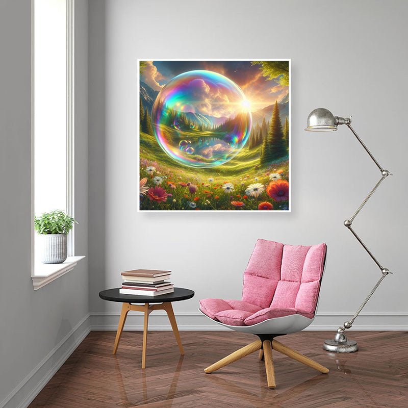Diamond Painting-Magische Seifenblase im Morgenlicht
