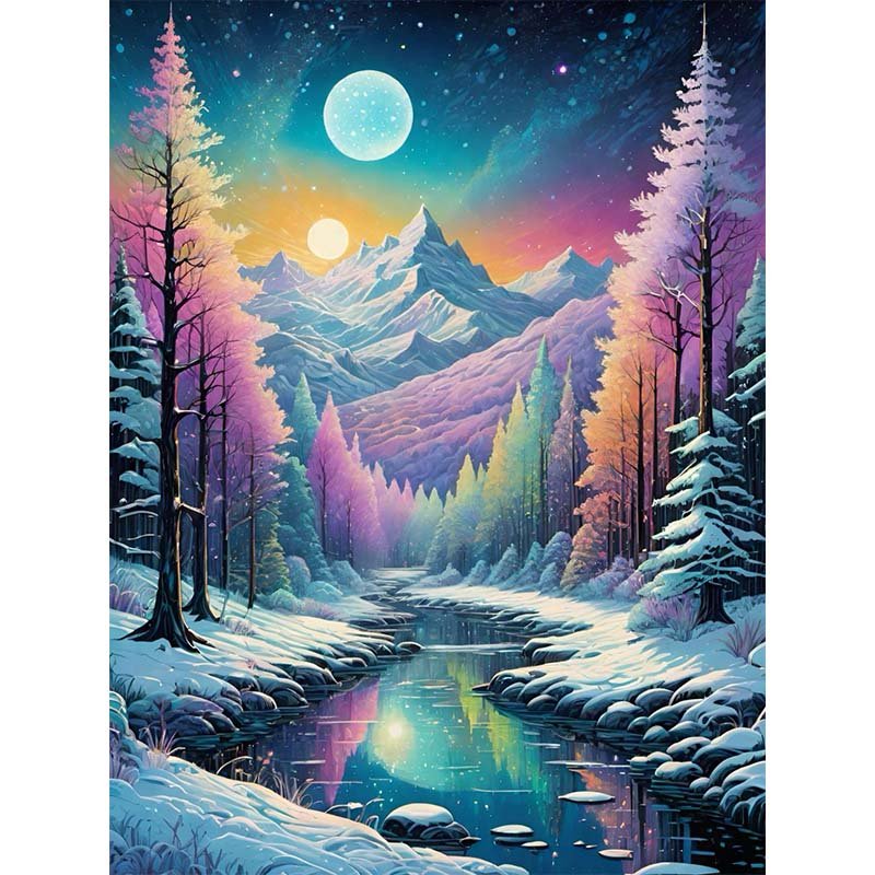 Diamond Painting-Magische Winternacht