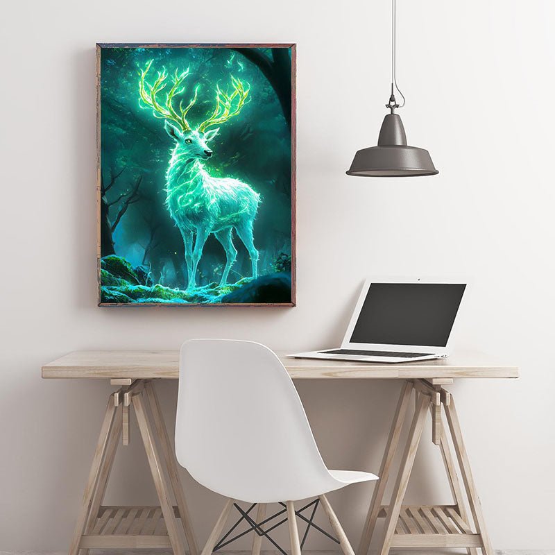 Diamond Painting-Magischer Hirsch im Zauberwald