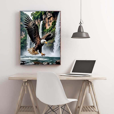 Diamond Painting-Majestätischer Adler am Wasserfall