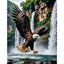 Diamond Painting-Majestätischer Adler am Wasserfall