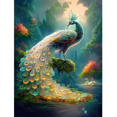Diamond Painting-Majestätischer Pfau