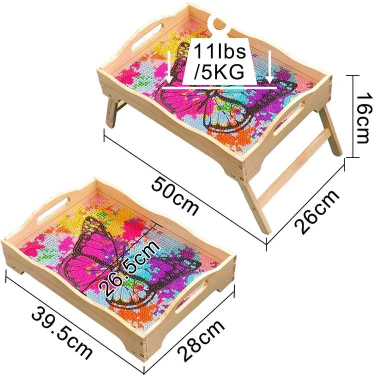Diamond Painting-Mandala Holztablett mit Klappbeinen - Jetzt bei diamondspainting kaufen