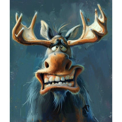 Diamond Painting-Max der Miesepeter-Elch