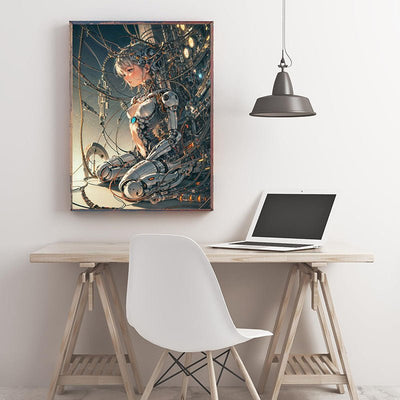 Diamond Painting-Mechanisches Mädchen