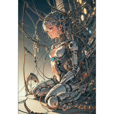 Diamond Painting-Mechanisches Mädchen