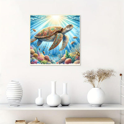 Diamond Painting-Meeresschildkröte in der Sonne