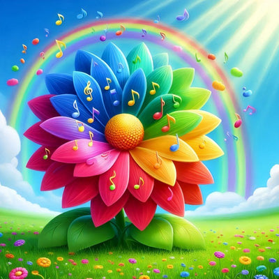 Diamond Painting-Melodieblume des Regenbogens