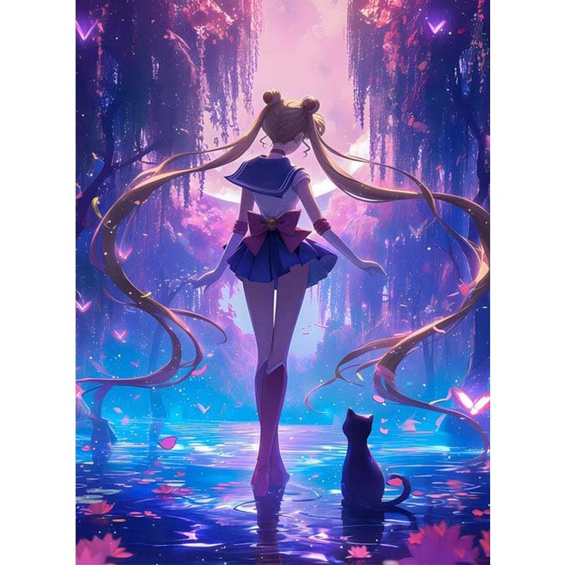 Diamond Painting-Mondlicht-Kriegerin