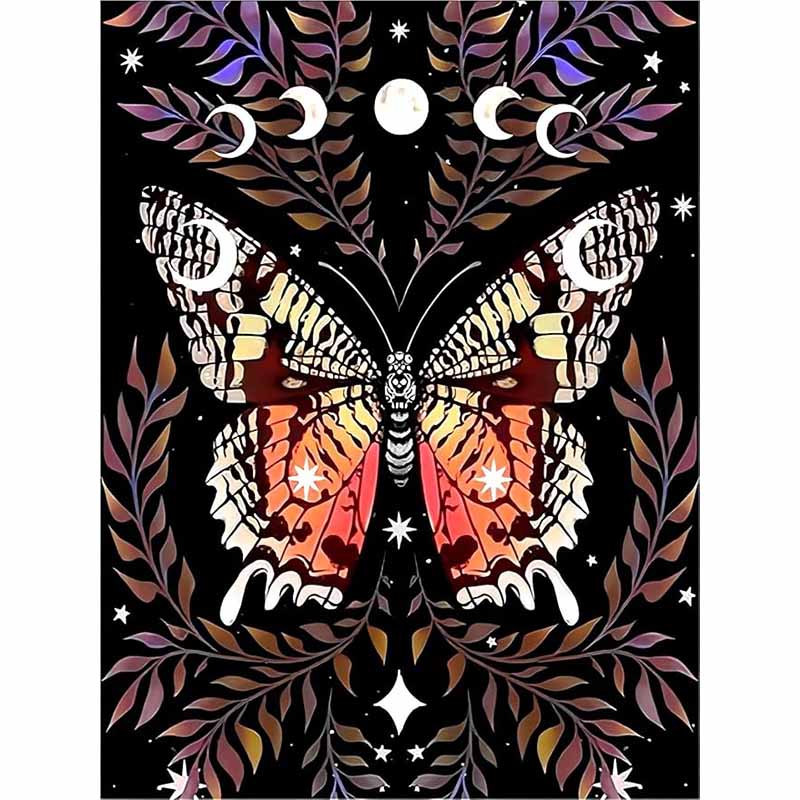 Diamond Painting-Mondlicht-Schmetterling