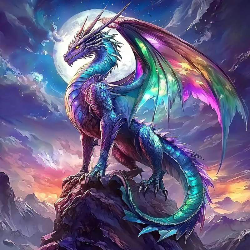 Diamond Painting-Mondlichtdrache