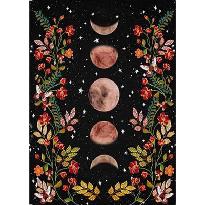 Diamond Painting-Mondphasen und Blüten