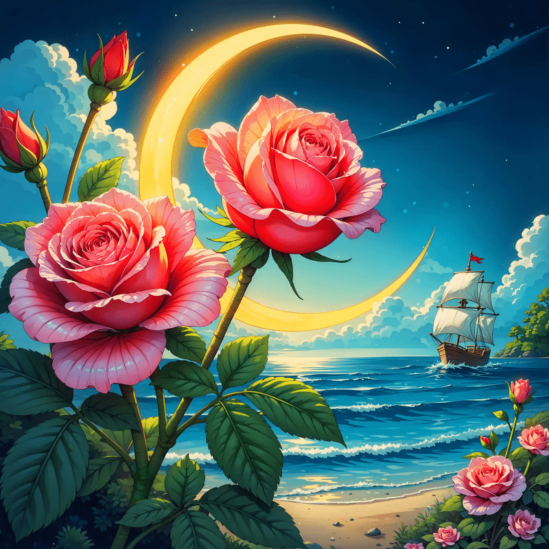 Diamond Painting-Mondrose am Meer