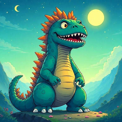 Diamond Painting-Mondschein-Saurier - Jetzt bei diamondspainting kaufen