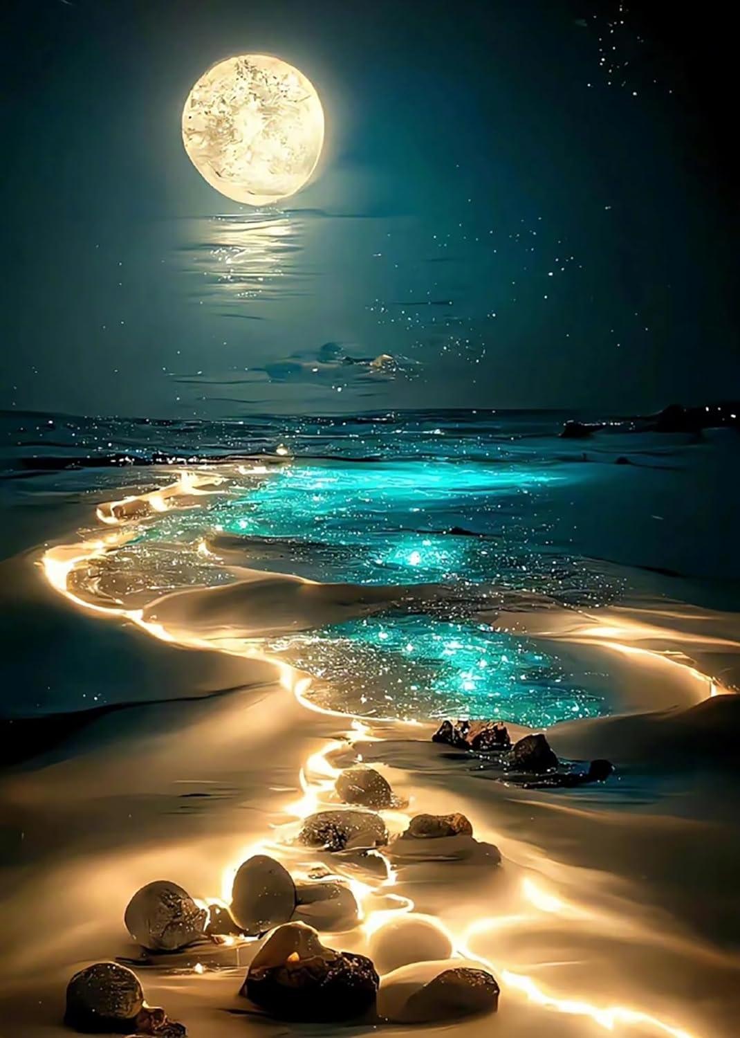 Diamond Painting - Moonlight Beach - diamondspainting