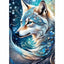 Diamond Painting-Mystischer Wolf in Blau