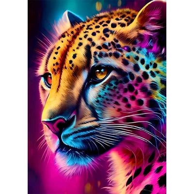 Diamond Painting-Neon-Leopard